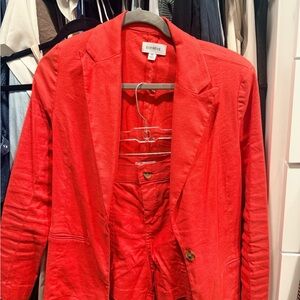 Evereve Vibrant pink linen blazer with matching shorts